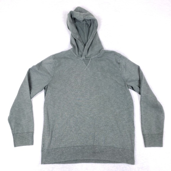 Banana Republic Cotton Slub Hoodie Green Pullover Large Casual Essential - Picture 1 of 7